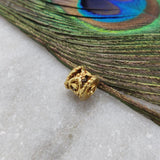 18K Solid Yellow Gold Drum Gold Spacer Bead Finding 9mm
