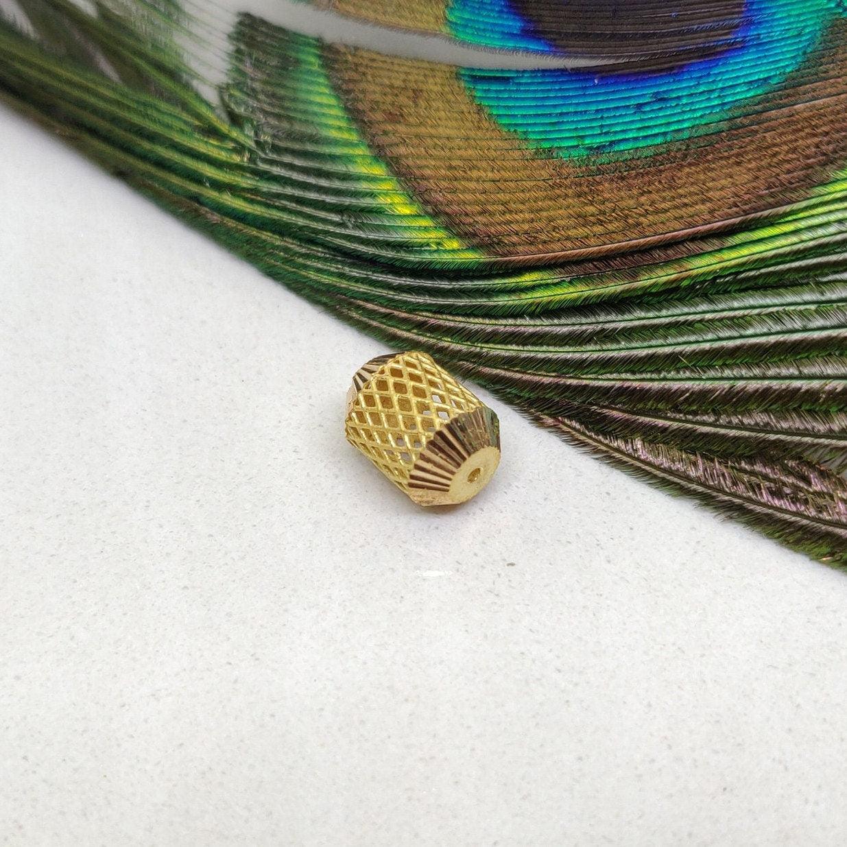 18K Gold Filigree Mesh Tube Gold Spacer Bead Finding 11mm