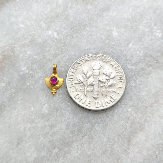 18k Solid Yellow Gold Fancy Charm 6x9mm - Sar Gems