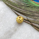 18KT Gold Engraved Round Ball Gold Spacer Bead Components 8mm