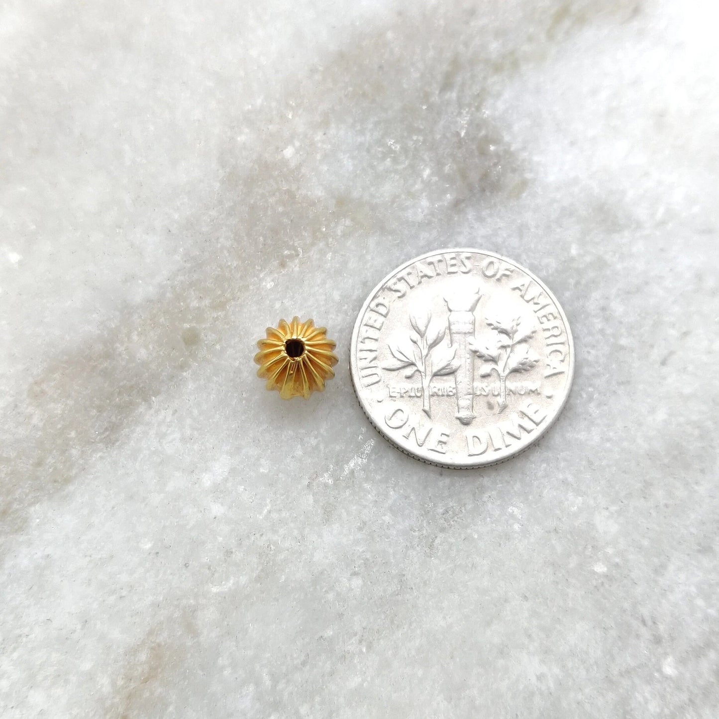 Fluted 18K Gold Spacer Bead