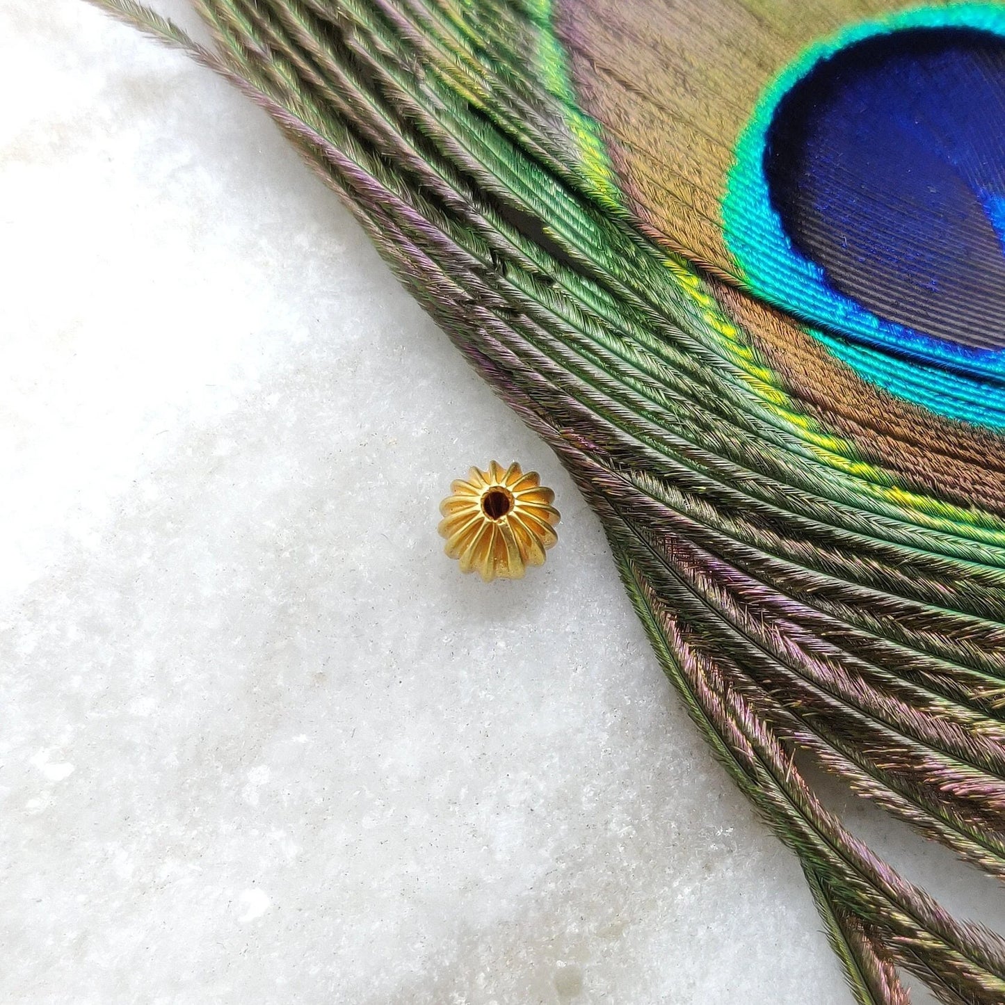 Fluted 18K Gold Spacer Bead