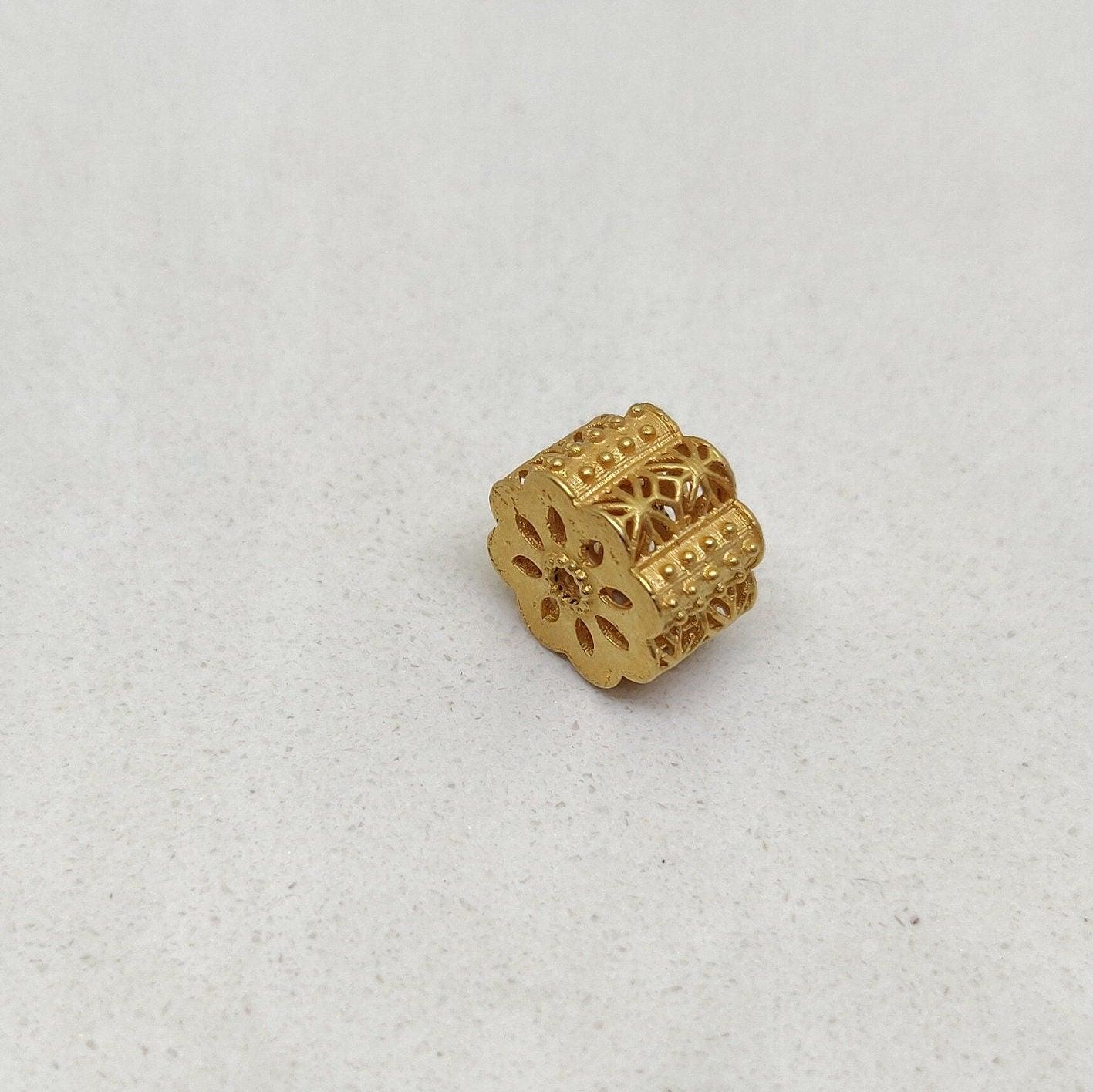 18KT Gold Fancy Wheel Spacer Bead Finding For Necklace 10mm
