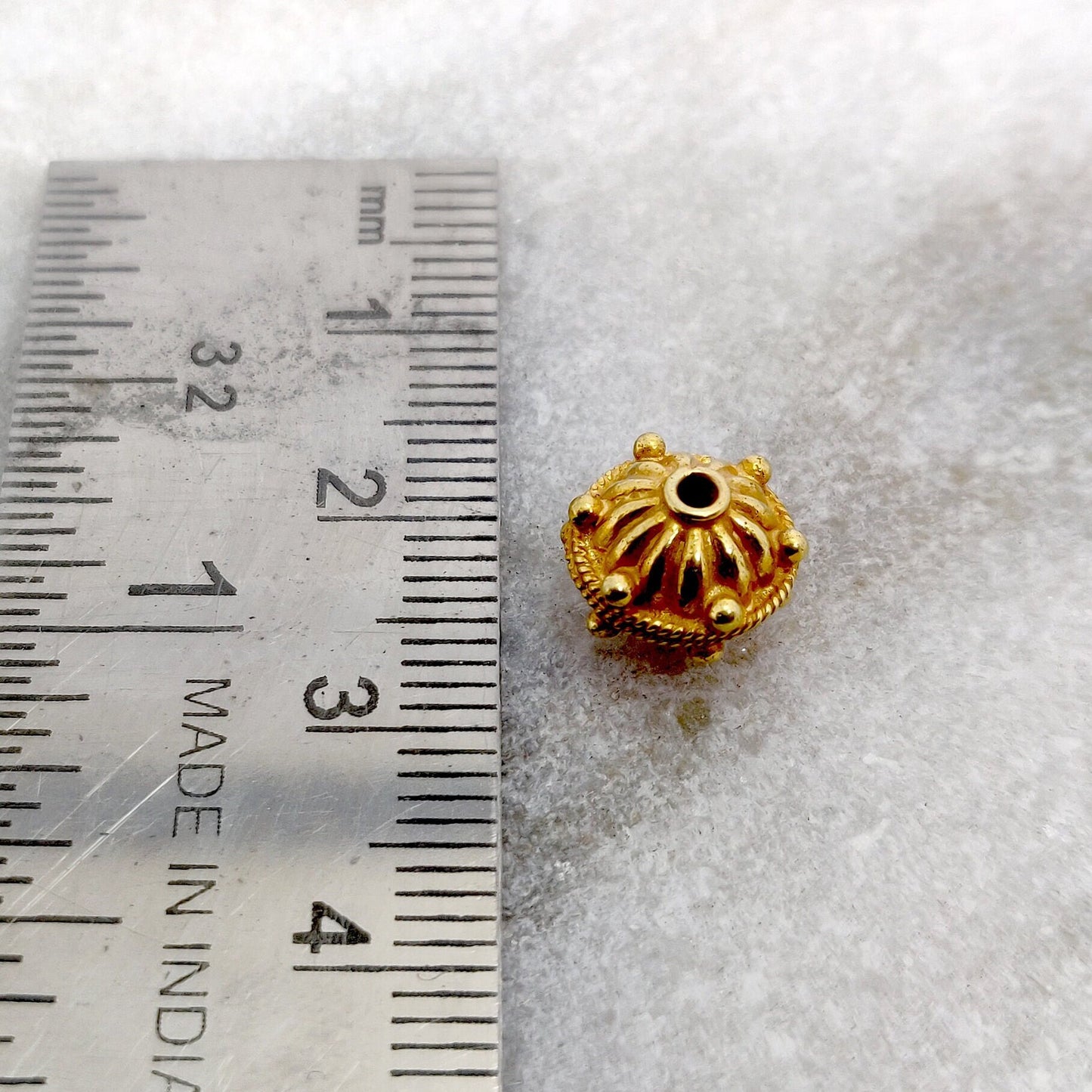 18k Solid Gold Fluted Spacer Bead Finding