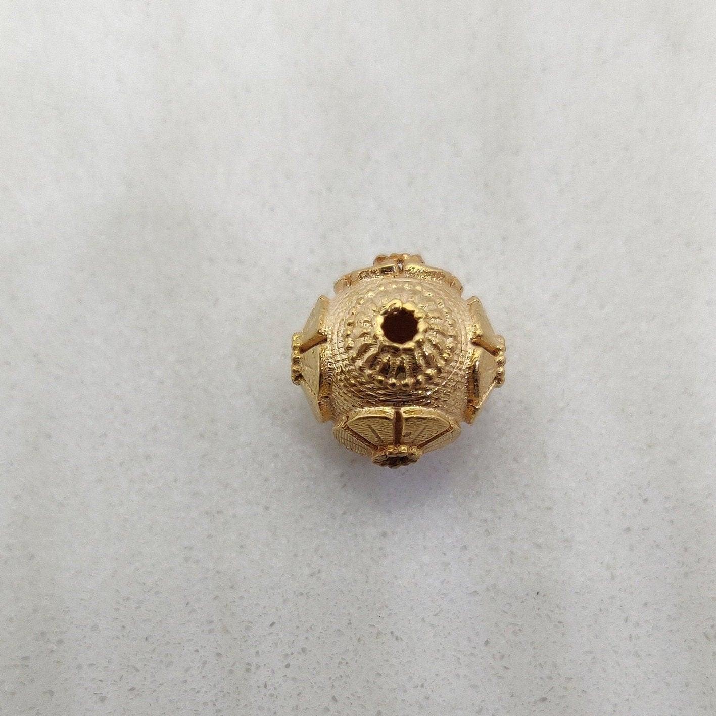 18K Gold Antique Rondelle Spacer Beads Findings 11mm