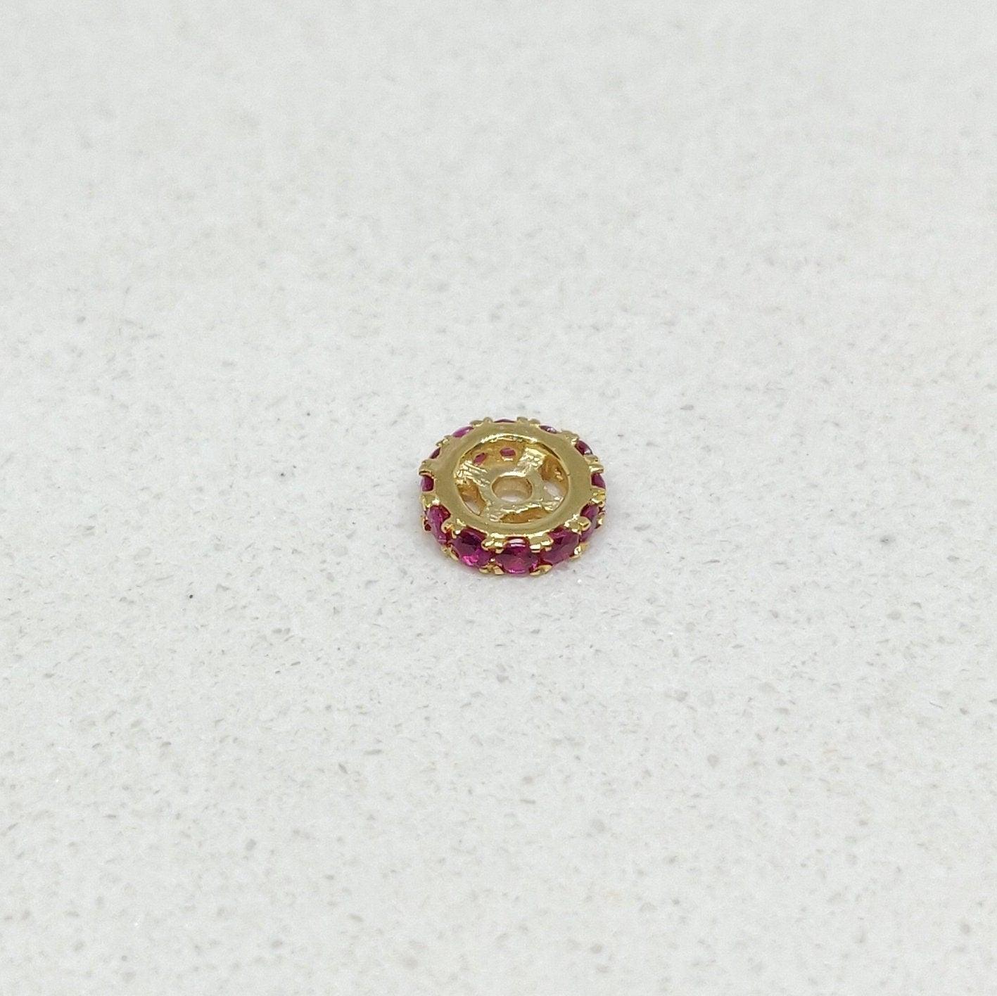 14K Yellow Gold Ruby Wheel Spacer 5MM Findings - SAR Gems