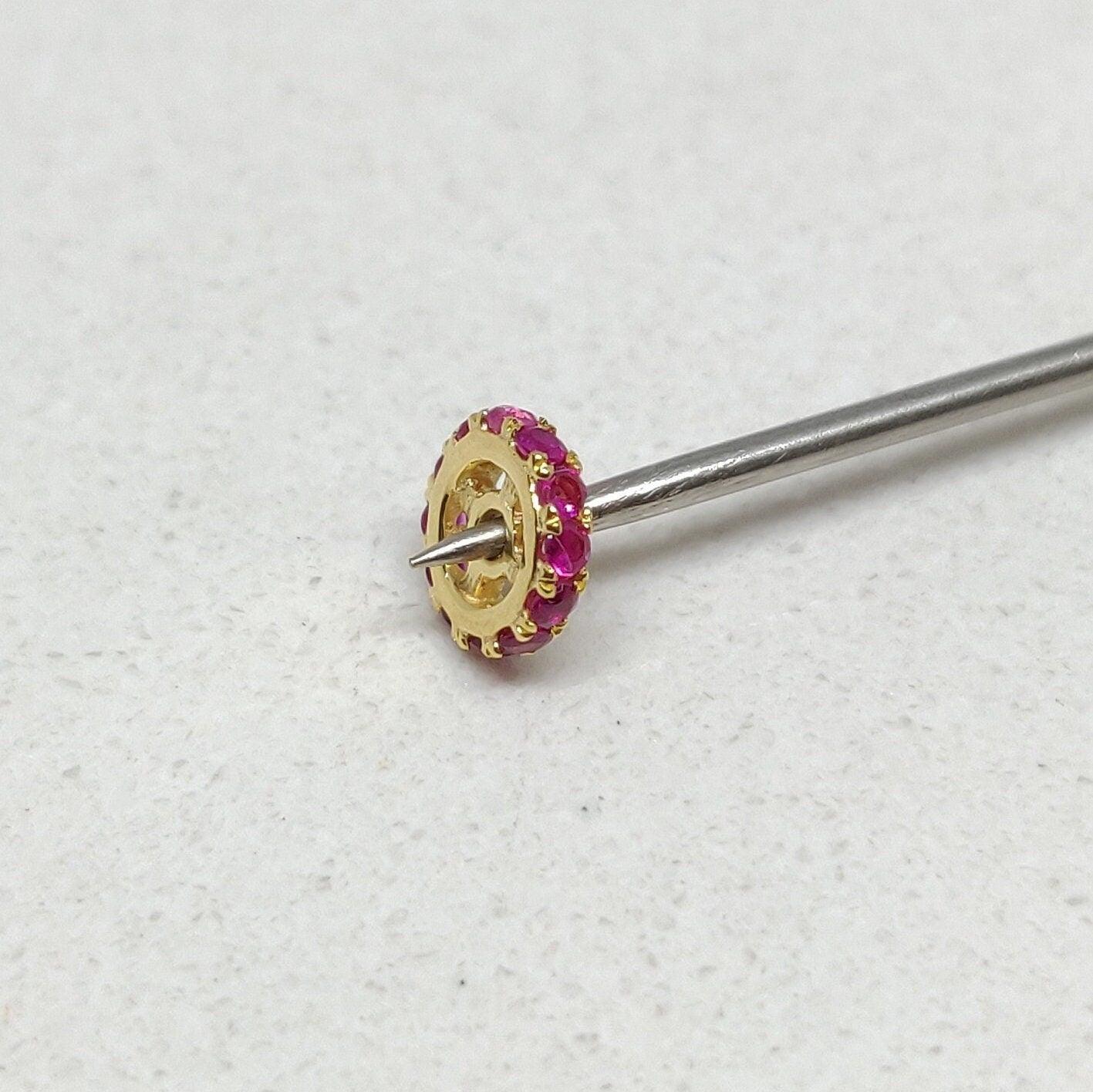 14K Yellow Gold Ruby Wheel Spacer 5MM Findings - SAR Gems