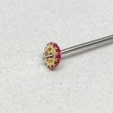 14K Yellow Gold Ruby Wheel Spacer 5MM Findings - SAR Gems