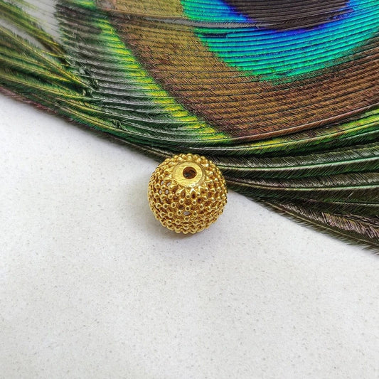 18 Carat Solid Yellow Gold Ball Gold Spacer Bead Components