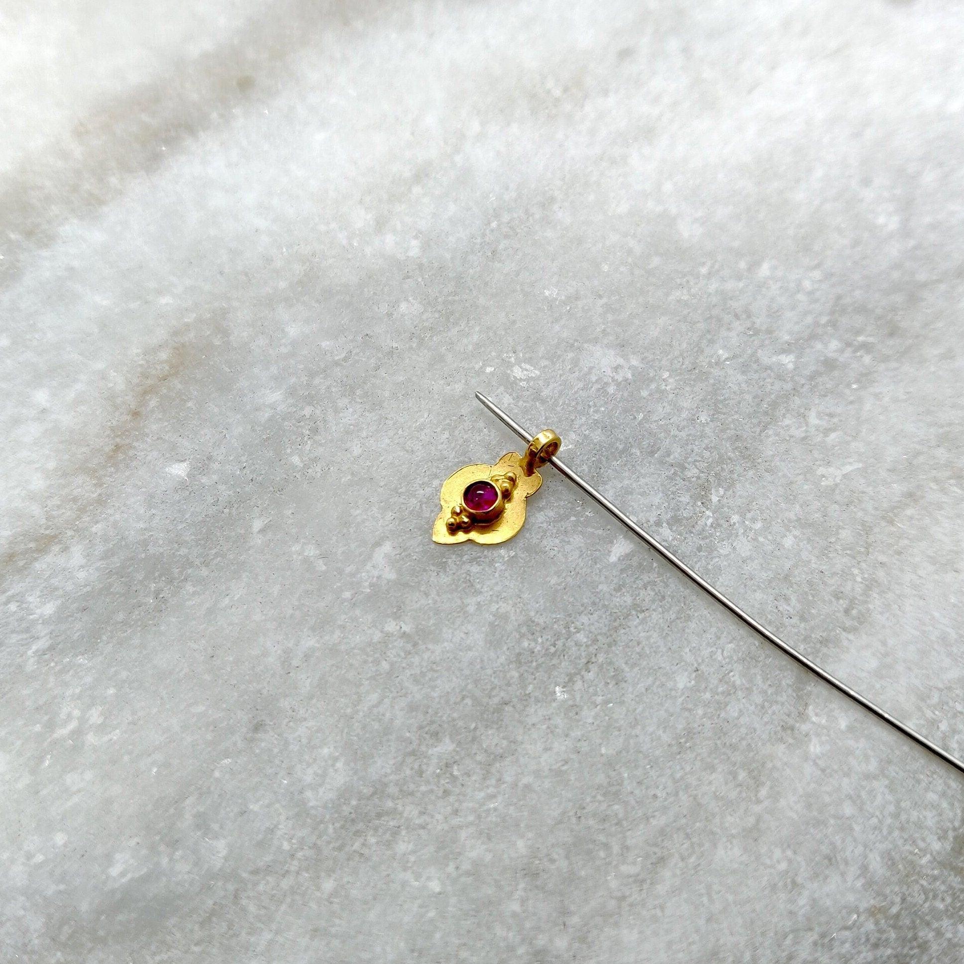 18k Solid Yellow Gold Fancy Charm Pendant 6x10mm - Sar Gems