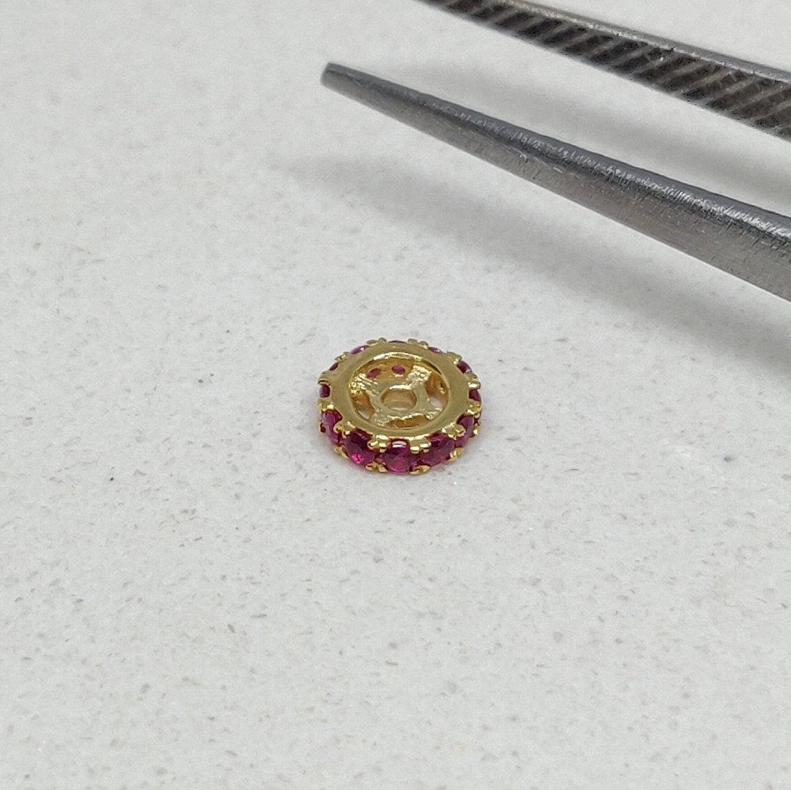 14K Yellow Gold Ruby Wheel Spacer 5MM Findings - SAR Gems