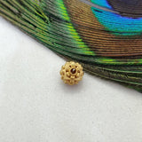 18K Solid Yellow Gold Antique Carved Beads Finding 8mm