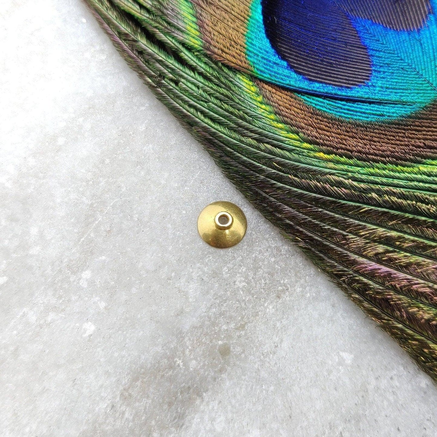 18 Karat Solid Gold Plain Coin Bead Cap For jewelry Making