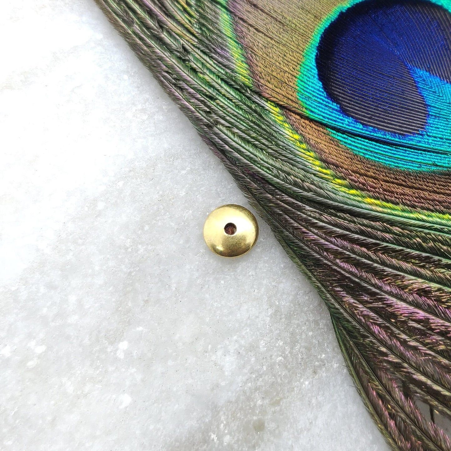 18 Carat Solid Yellow Gold Round Gold Spacer Bead Components 3x7mm