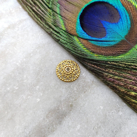 13MM 18KT Yellow Gold-Plated DIY Spacer Bead Cap