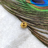 18K Yellow Gold Round Gold Spacer Bead Components 5x7mm