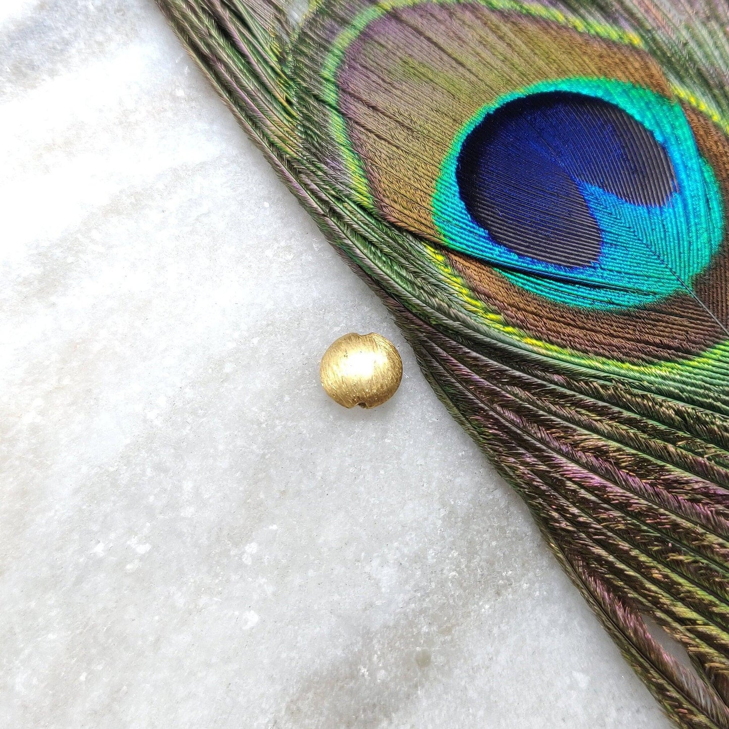 18K Solid Yellow Gold Round Gold Spacer Bead Components 4x8mm