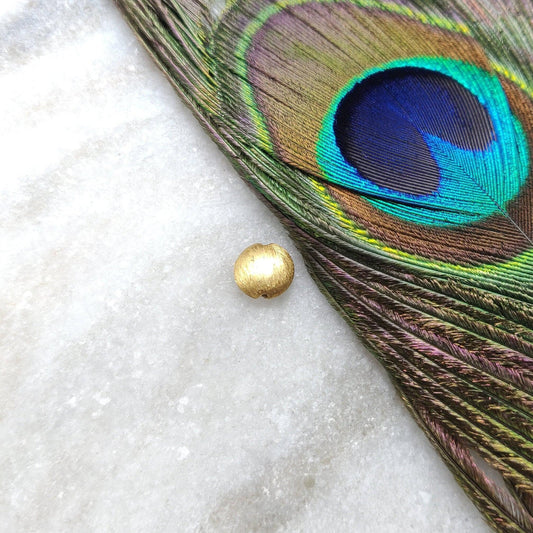 18K Solid Yellow Gold Round Gold Spacer Bead Components 4x8mm