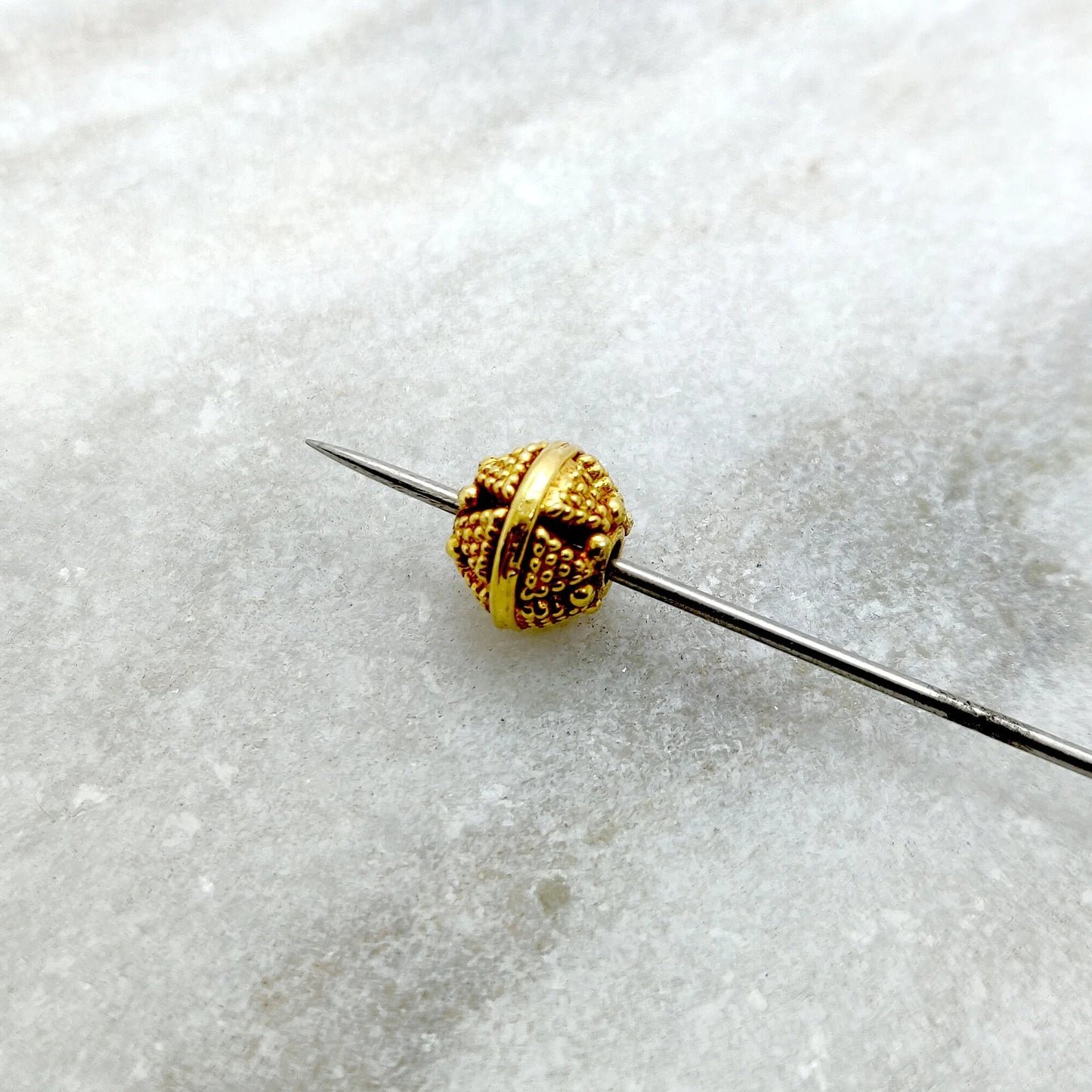 Vintage 18k Solid Gold Round Spacer Beads