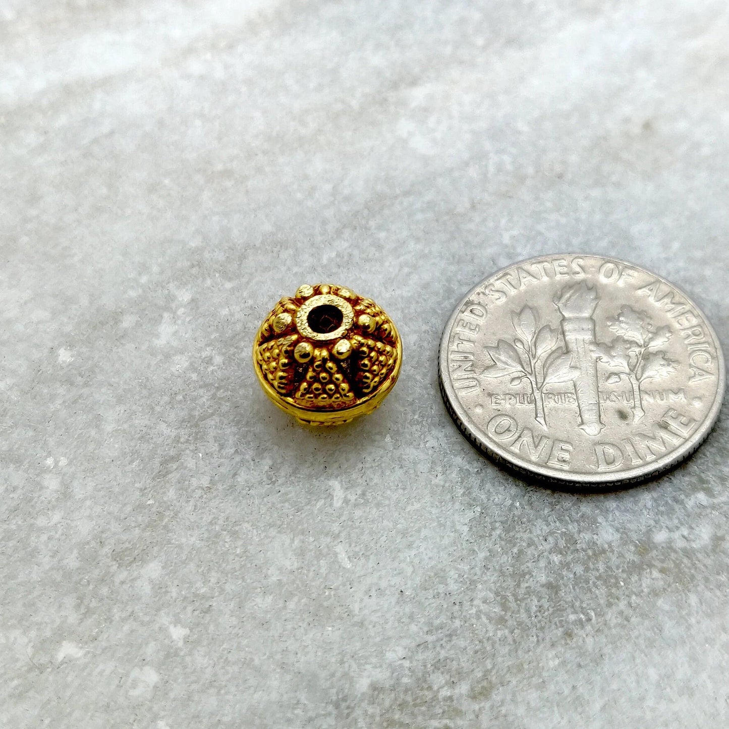 Vintage 18k Solid Gold Round Spacer Beads