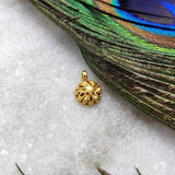 18k Solid Yellow Gold Floral Charm Pendant 7mm - Sar Gems