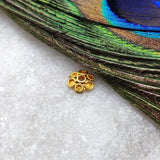 18 Karat Yellow Gold-Plated Flower Spacer Bead Cap Findings 9mm