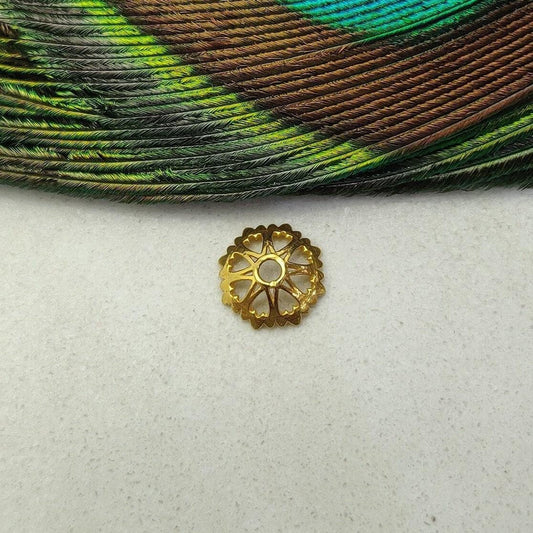 18 Karat Yellow Gold-Plated Spacer Bead Cap For Jewelry Craft