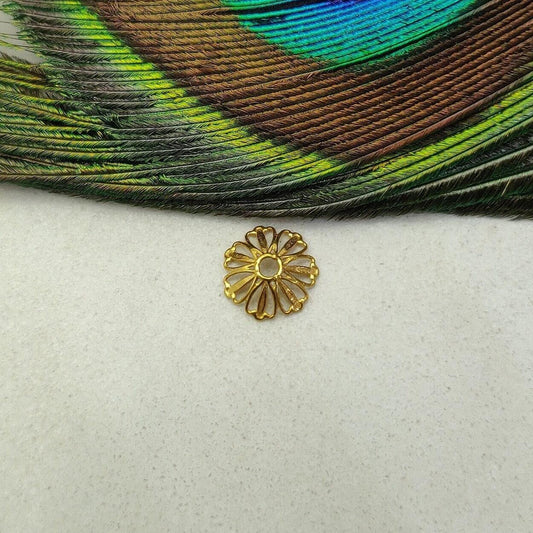 18 Carat Yellow Gold-Plated Spacer Bead Cap for Beadss Findings
