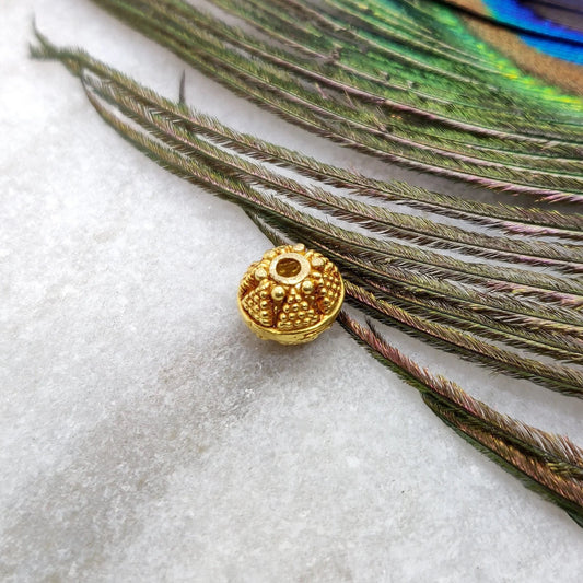 Vintage 18k Solid Gold Round Spacer Beads