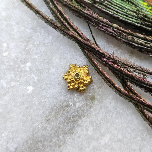 18K Yellow Gold-Plated Spacer Bead Cap