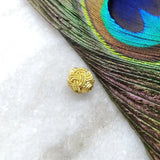 18 Carat Solid Yellow Gold Knot Drum Gold Spacer Bead-10X9 mm