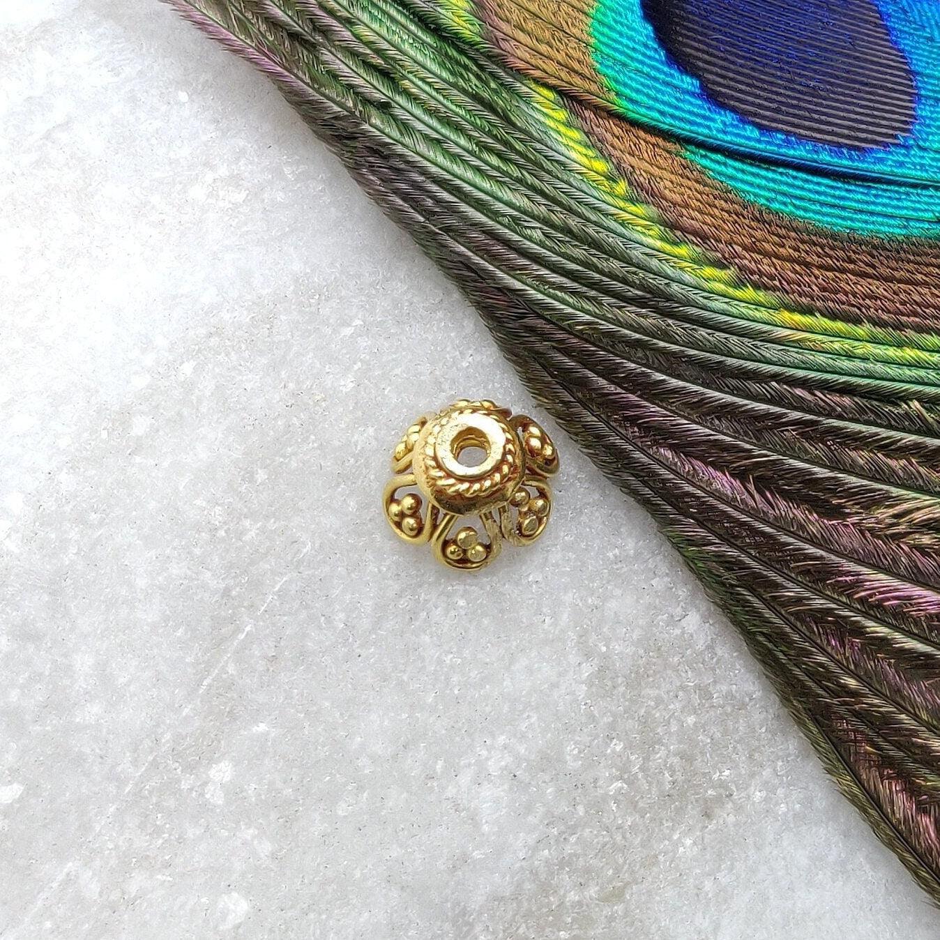 18 Karat Yellow Gold-Plated Beads Cap Finding DIY Craft