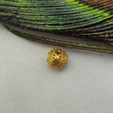 18K Solid Yellow Gold Carved Spacer Ball Beads 6mm