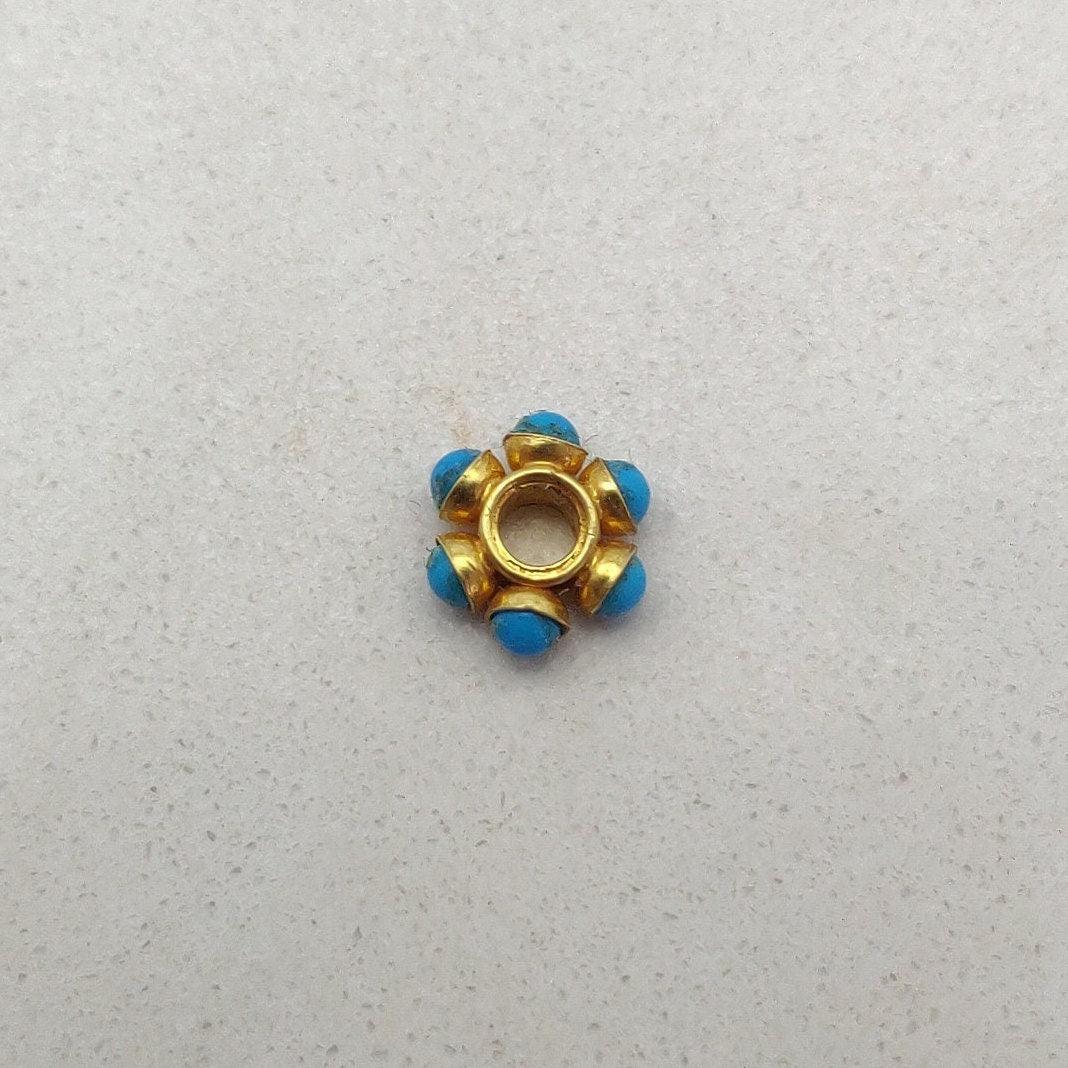 18 Karat Gold Stone Wheel Spacer Bead For Jewelry Use