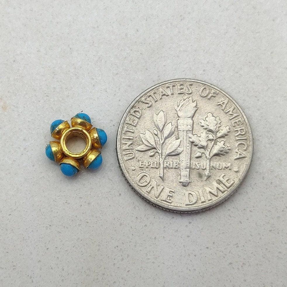 18 Karat Gold Stone Wheel Spacer Bead For Jewelry Use