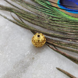 18K Solid Yellow Gold Round Gold Spacer Bead Components 9mm
