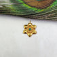 18k Solid Yellow Gold Emerald Floral Pendant-15mm