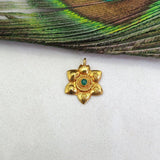 18k Solid Yellow Gold Emerald Floral Pendant-15mm