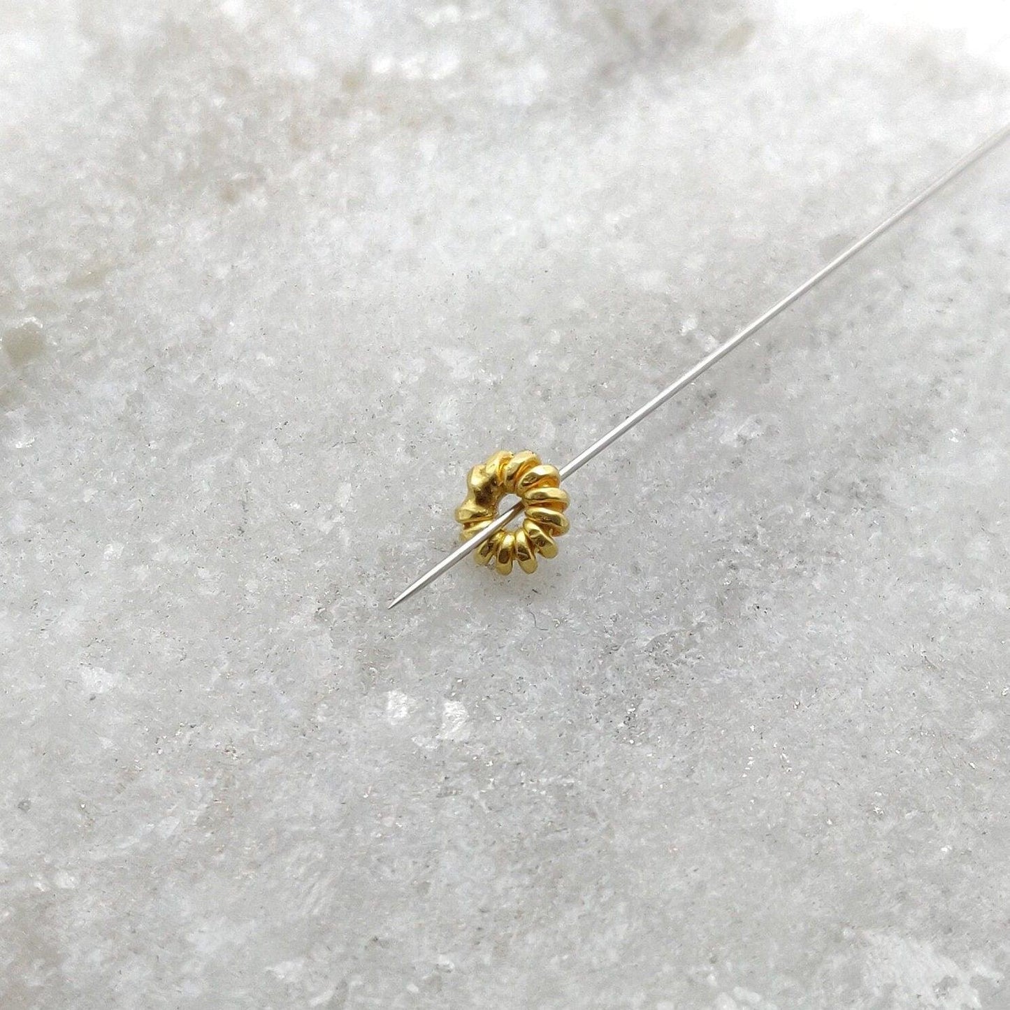 4mm 18KTT Gold Wheel Spacer DIY Craft Sold as 2 Pcs