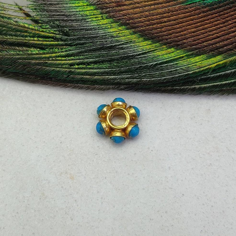 18 Karat Gold Stone Wheel Spacer Bead For Jewelry Use