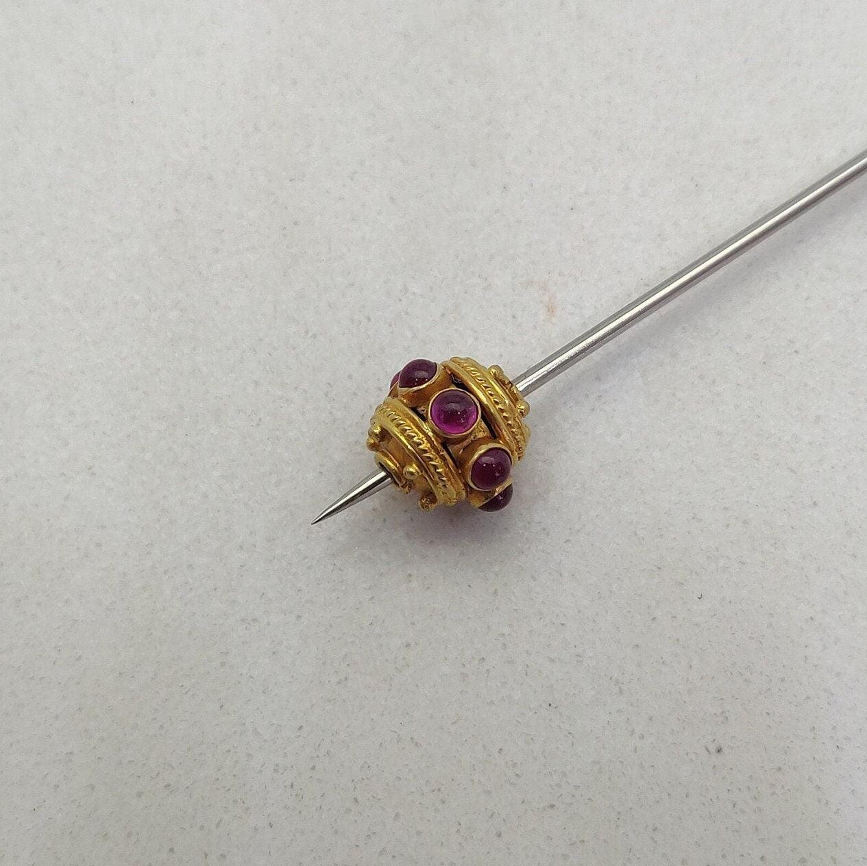 18KTT Gold Ruby Round Spacer Beads 9mm