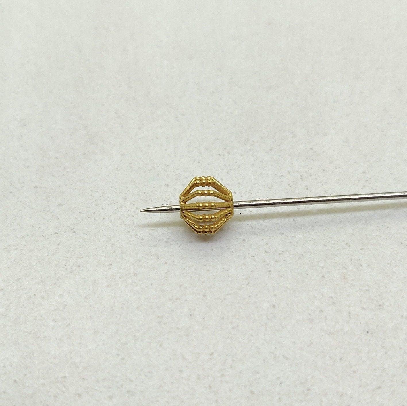 18 Carat Yellow Gold Round Gold Spacer Bead Components 5mm