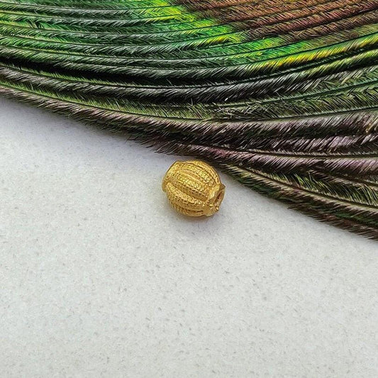 18KT Solid Yellow Gold Oval Gold Spacer Bead Components 4x5mm