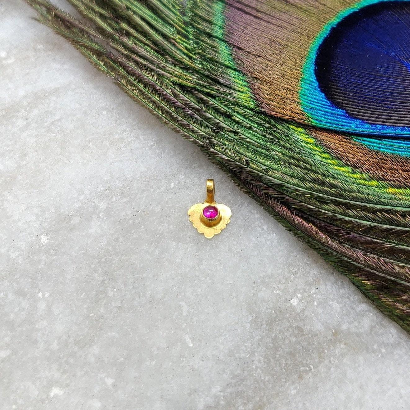 18k Solid Yellow Gold Fancy Charm Pendant 6x8mm - Sar Gems