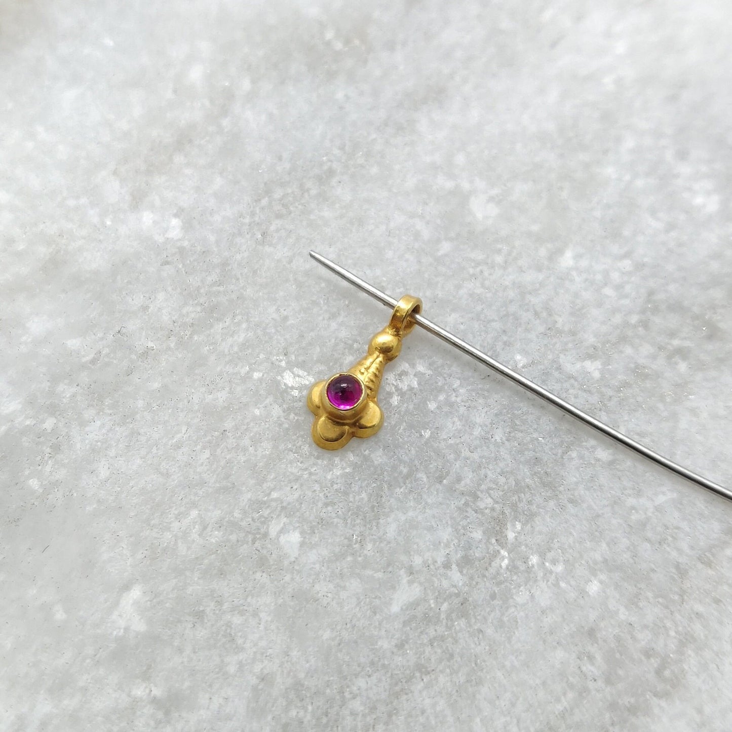 18k Solid Yellow Gold Charm DIY Pendant