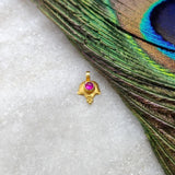 Radiant 18K Gold Minimalist Charm with Stone 9mm