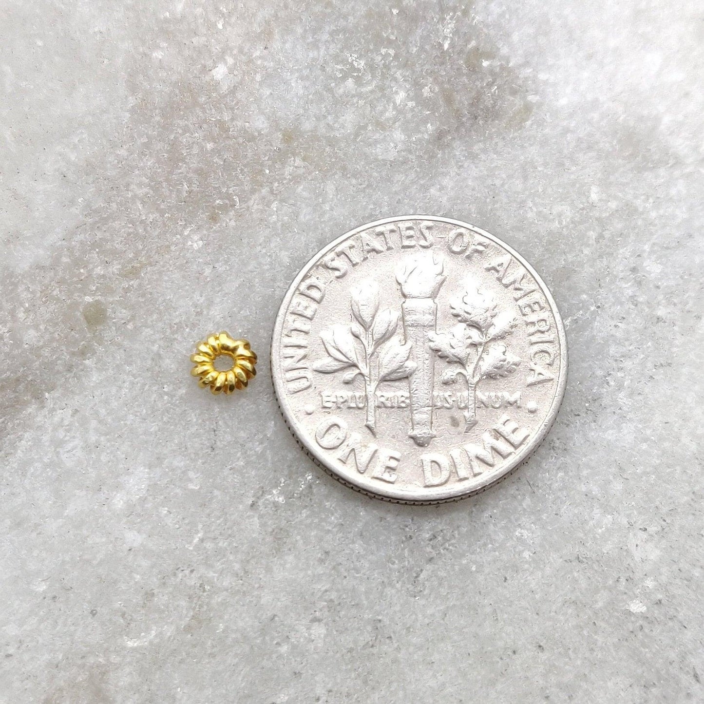 4mm 18KTT Gold Wheel Spacer DIY Craft Sold as 2 Pcs