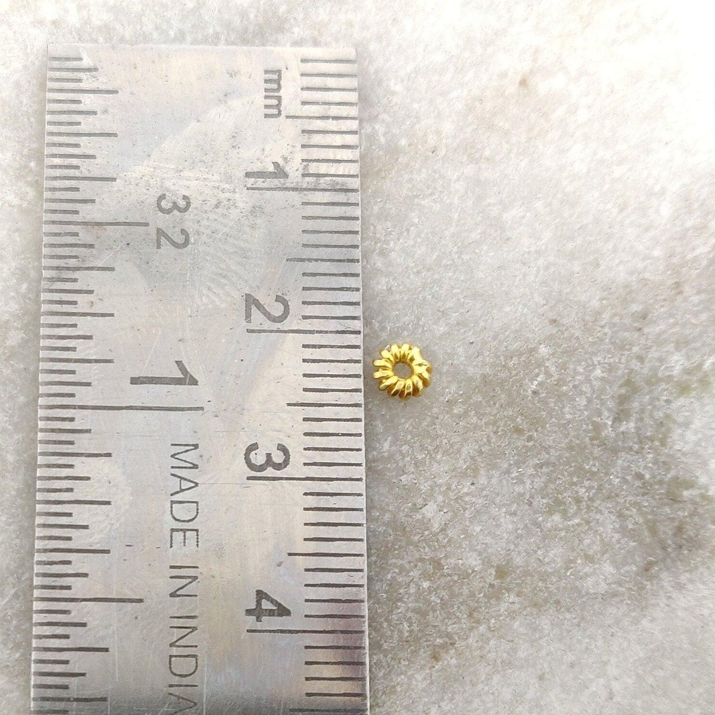 4mm 18KTT Gold Wheel Spacer DIY Craft Sold as 2 Pcs