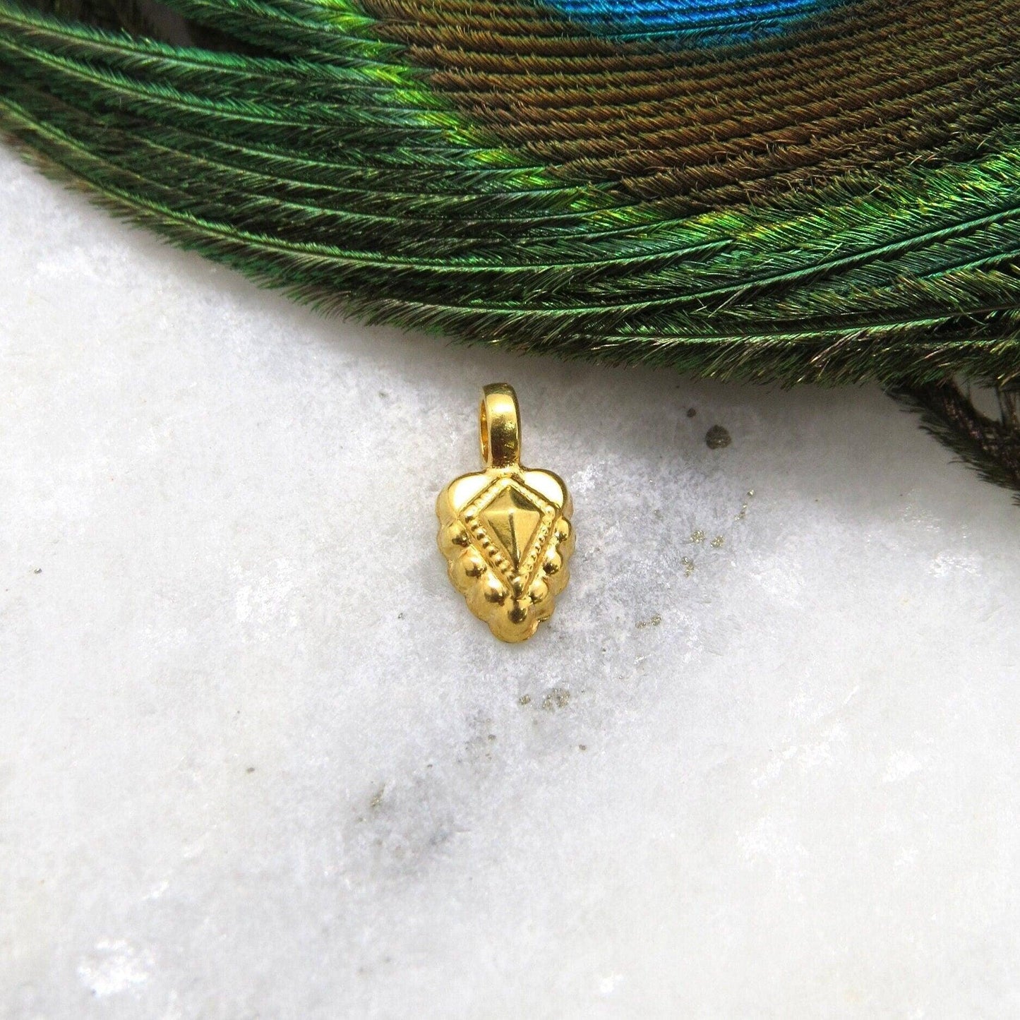 18k Gold Fancy Charm Pendant DIY Necklace Jewelry 10mm - Sar Gems