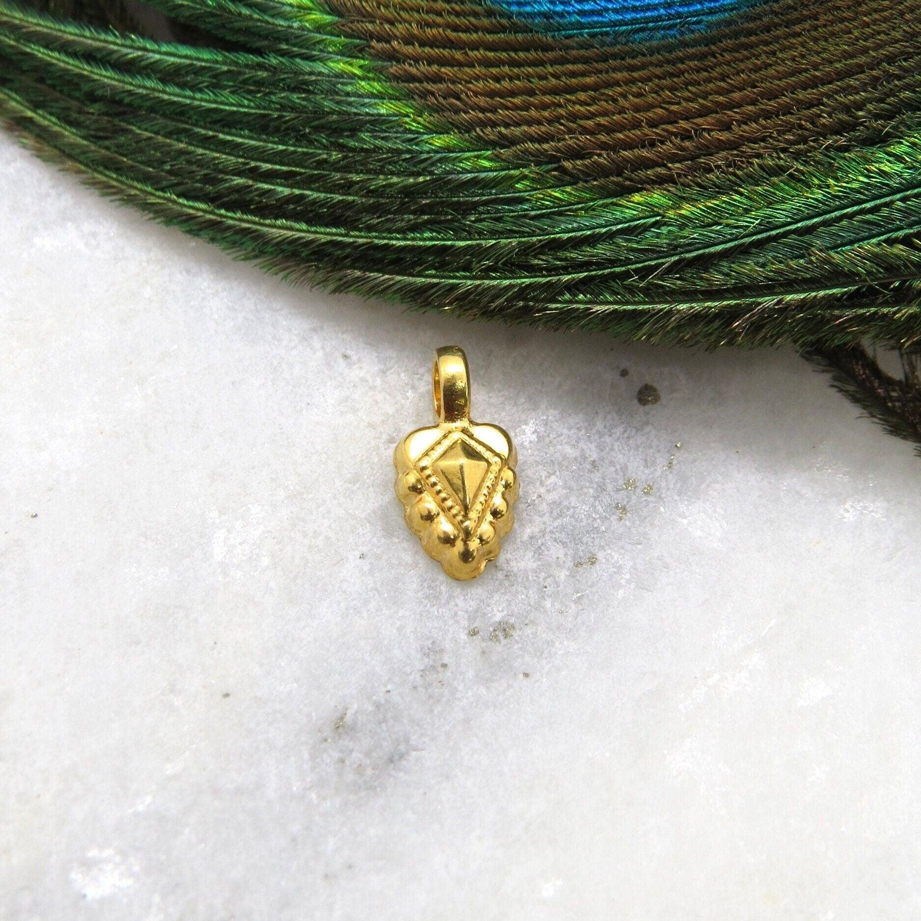 18k Gold Fancy Charm Pendant DIY Necklace Jewelry 10mm - Sar Gems